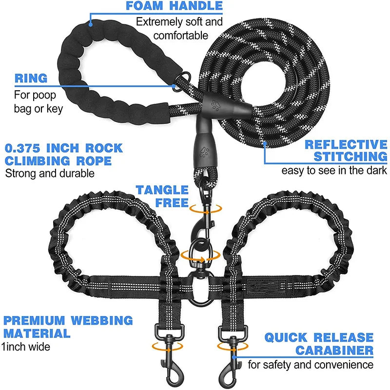 Double DOGS Leash