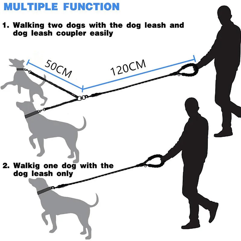 Double DOGS Leash