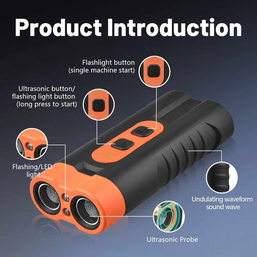 Ultrasonic Dog Bark Deterrent with Flashlight