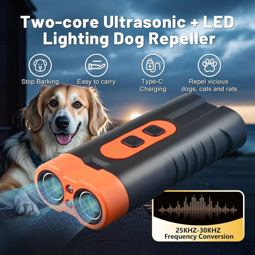 Ultrasonic Dog Bark Deterrent with Flashlight