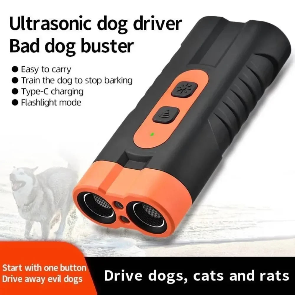 Ultrasonic Dog Bark Deterrent with Flashlight